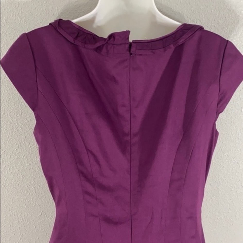 Kay Unger purple ruffle collar flare dress T8 - Picture 8 of 12